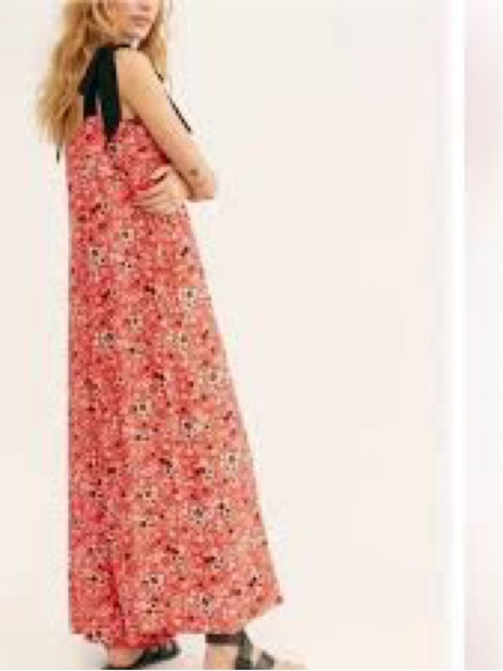 Free People Cecelia Wide Leg Floral Jumpsuit in the "Red Combo" Extra Small